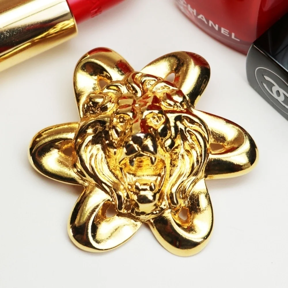 Anne Klein Gold Plated Lion's Head Brooch